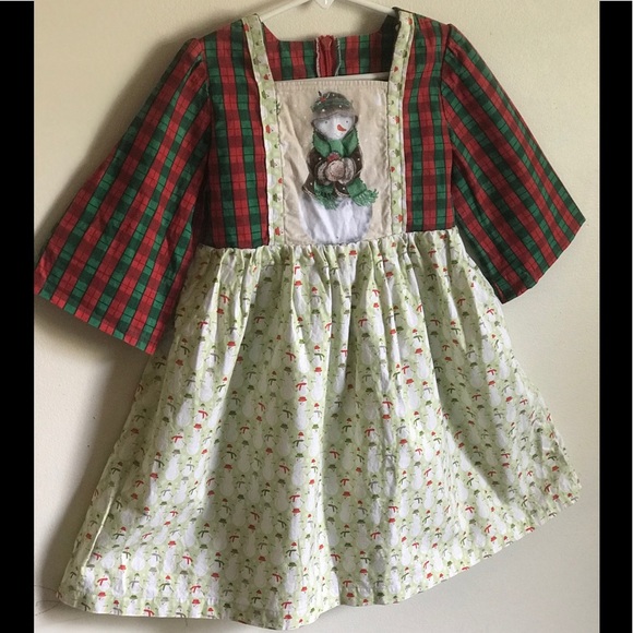 1970’s Handmade Vintage Snowman Gingham dress - Picture 5 of 8